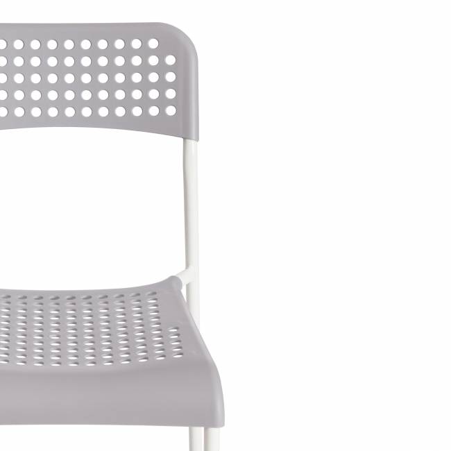 Стул ADDE (mod. C-049) / 1 шт. в упаковке металл/пластик, 39 х 49 х 78 см, Grey (серый) /White (белый) серый, белый металл/пластик