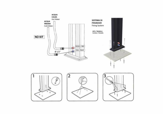 Душ уличный Quick Q105 антрацит 500х90х2100 мм