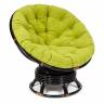 Кресло-качалка PAPASAN/ПАПАСАН w 23/01 B /с подушкой/ 115х78х104 см, Antique brown (античный черно-коричневый), флок Олива, 23 Antique brown (античный черно-коричневый)