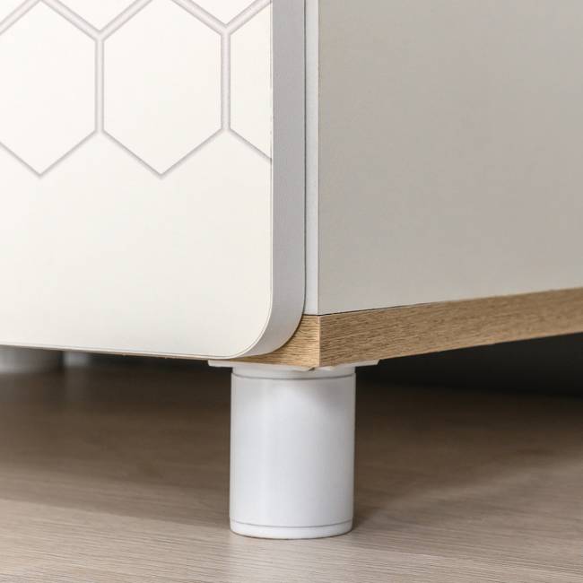 Кровать в детскую Эйп с комодами на три ящика цвет белый/дуб белый