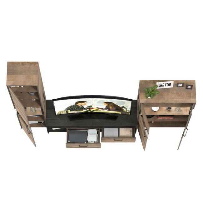 Мебель для гостиной в стиле лофт с подсветкой Трувор № 26 цвет дуб гранж песочный/интра