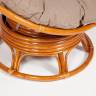 Кресло-качалка PAPASAN/ПАПАСАН w 23/01 B /с подушкой/ 115х78х104 см, Cognac (коньяк), экошерсть Коричневый, 1811-5 Cognac (коньяк)