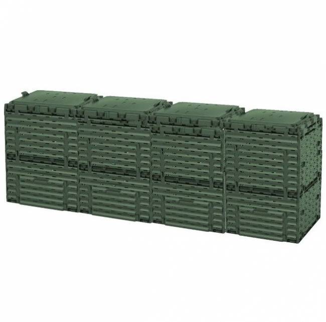 Компостер садовый 1200 л PITECO с крышкой K2130, K2030 зелёный (из 4-х мест)