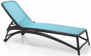 Шезлонг-лежак пластиковый Atlantico антрацит, голубой 1720-2040х700х350 мм Шезлонг-лежак пластиковый Atlantico антрацит, голубой 1720-2040х700х350 мм