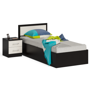 Кровать 900 с тумбой Фиеста цвет венге/дуб лоредо