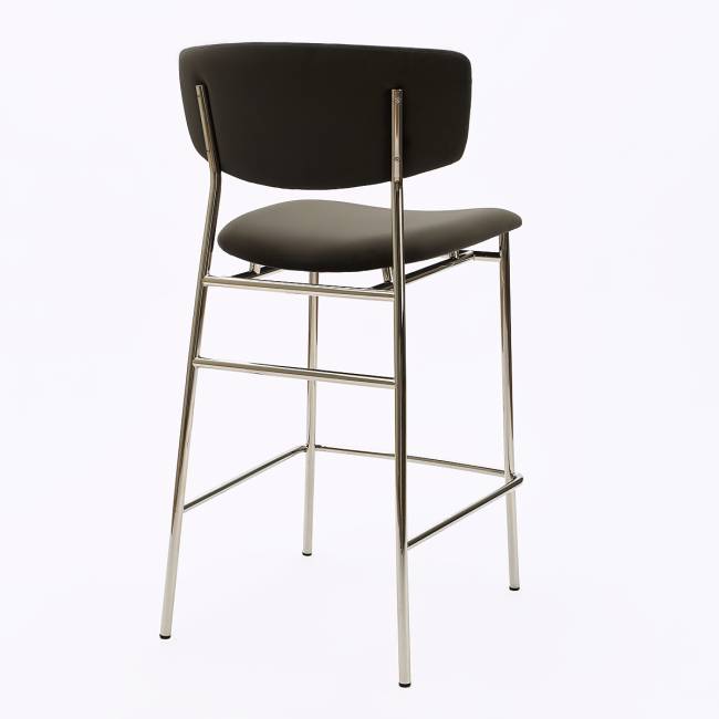 Дизайнерский полубарный стул Marko графит, основание хром Дизайнерский полубарный стул Marko графит, основание хром
