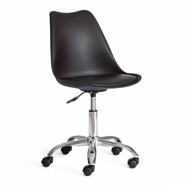Офисное кресло TULIP (mod.106-1) / 1 шт. в упаковке металл/пластик/PU, 58 x 47 x 97см, Black (черный) / Chrome (хром)