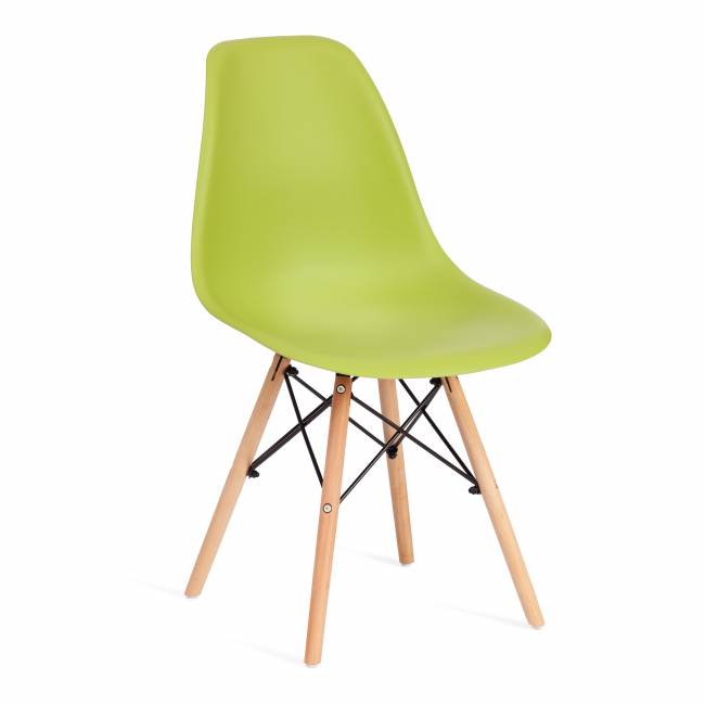 Стул CINDY (EAMES) (mod. 001) / 1 шт. в упаковке дерево бук/металл/сиденье пластик, 51x46x82.5см, оливковый 66012 оливковый 66012 дерево бук/металл/сиденье пластик