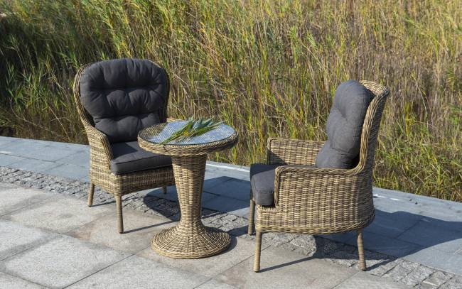 "Леванте" стол круглый из искусственного ротанга, цвет соломенный "Леванте" стол круглый из искусственного ротанга, цвет соломенный