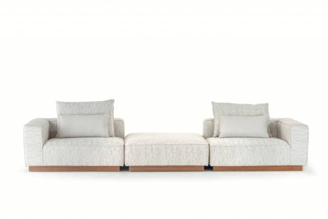 Диван модульный с подушками Don тик, бежевый 3700х1100х620 мм