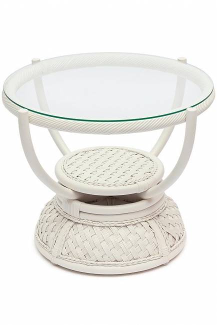 Столик кофейный Andrea ротанг, D60х50см, TCH White (белый) TCH White (белый) ротанг