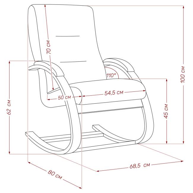 Кресло-качалка Leset Милано Венге текстура V39 оранжевый