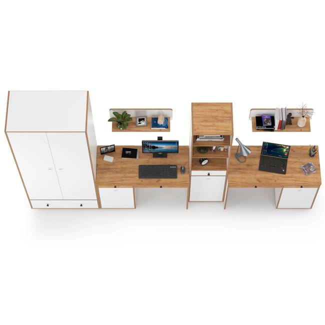 Мебель для детской комнаты для двоих детей Вуди № 30 цвет белый премиум/дуб крафт золотой Мебель для детской комнаты для двоих детей Вуди № 30 цвет белый премиум/дуб крафт золотой