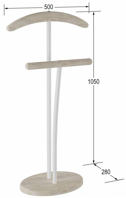 Вешалка Калифорния Напольная, дуб беленый/белый