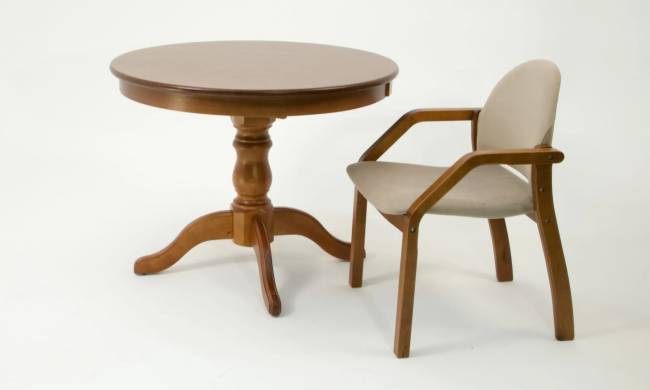 Обеденная группа Брамос К 100 орех со стульями Джуно орех бежевый Обеденная группа Брамос К 100 орех со стульями Джуно орех бежевый