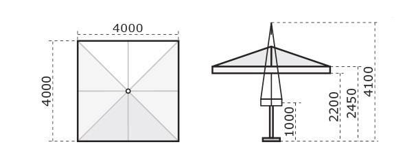 Зонт профессиональный телескопический 4х4 м Palladio Telescopic натуральный, слоновая кость 4000х4000 мм Зонт профессиональный телескопический 4х4 м Palladio Telescopic натуральный, слоновая кость 4000х4000 мм