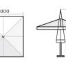 Зонт профессиональный телескопический 4х4 м Palladio Telescopic натуральный, слоновая кость 4000х4000 мм