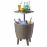 Стол пластиковый мини-бар Nova Cool Bar тортора, белый, тортора Ø485х575/821 мм