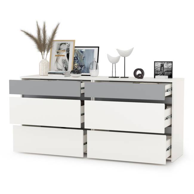 Два комода Торонто цвет белый шагрень/стальной серый Два комода Торонто цвет белый шагрень/стальной серый