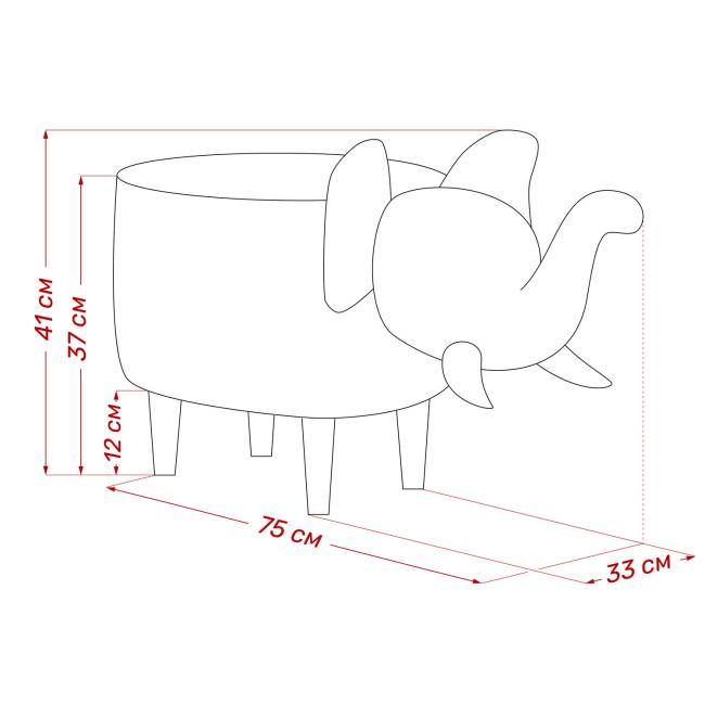 Пуф Leset Slon COMBI V14 бирюзовый, компаньон V01 белый Бук