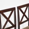 Обеденный комплект Хадсон (стол + 4 стула)/ Hudson Dining Set дерево гевея/мдф, стол: 110х70х75см / стул: 44х42х89см, cappuccino (темный орех), ткань кор.-зол. (1