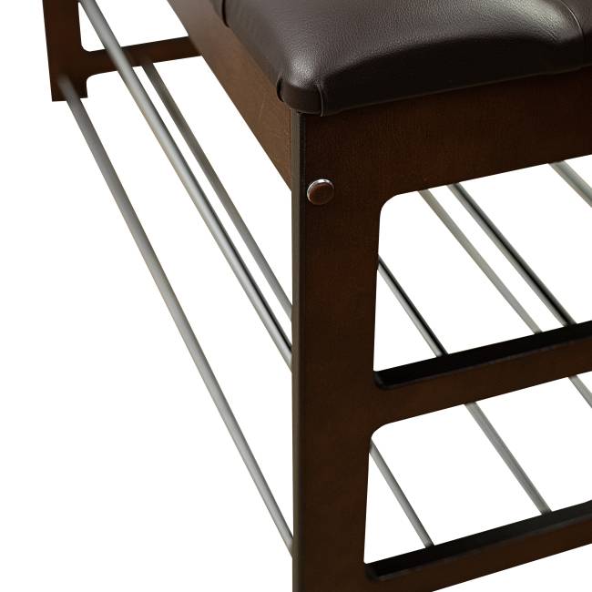 Банкетка Грейс орех, к/з Ева 1, каретная стяжка Л