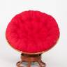 Кресло-качалка "PAPASAN"   коньяк с механизмом красная подушка