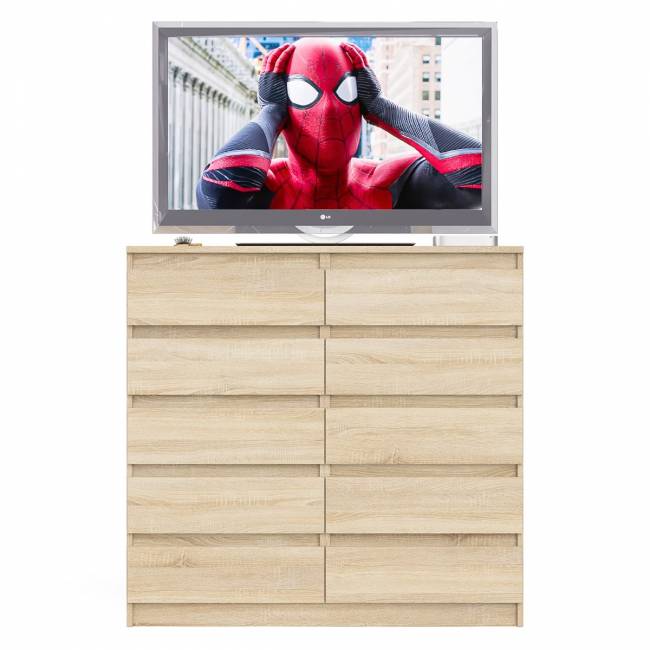 Комод высокий на десять выдвижных ящиков Мори МК1200.10 цвет дуб сонома Комод высокий на десять выдвижных ящиков Мори МК1200.10 цвет дуб сонома