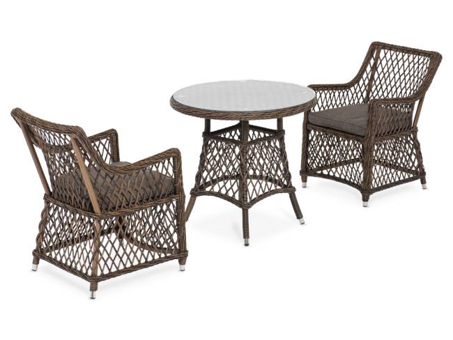 "Эспрессо - 80 L" обеденная группа плетеная, цвет коричневый "Эспрессо - 80 L" обеденная группа плетеная, цвет коричневый