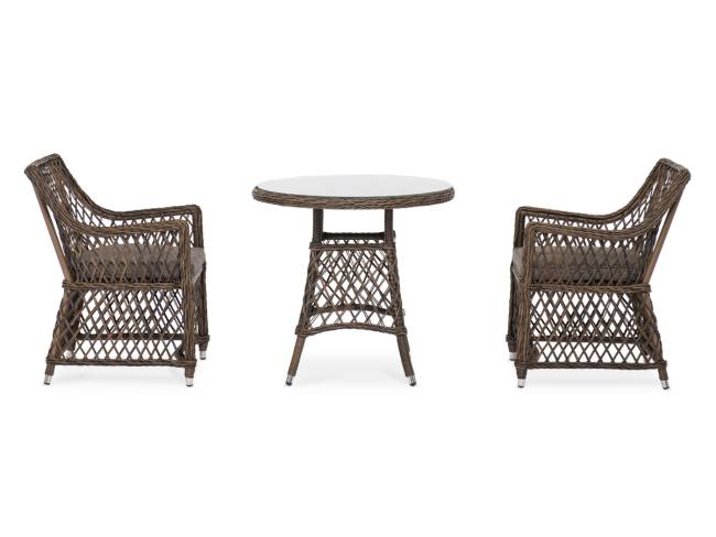 "Эспрессо - 80 L" обеденная группа плетеная, цвет коричневый "Эспрессо - 80 L" обеденная группа плетеная, цвет коричневый