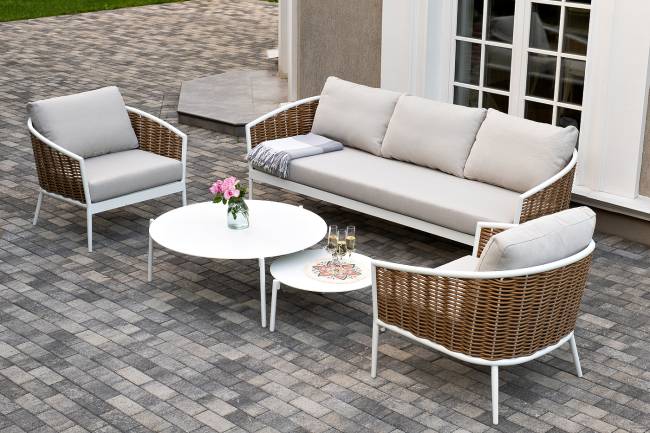 "Тоскана" лаунж-зона из искусственного ротанга, цвет соломенный "Тоскана" лаунж-зона из искусственного ротанга, цвет соломенный