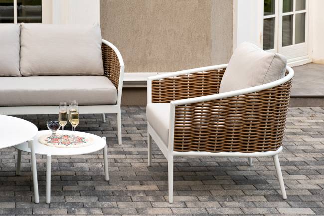 "Тоскана" лаунж-зона из искусственного ротанга, цвет соломенный "Тоскана" лаунж-зона из искусственного ротанга, цвет соломенный