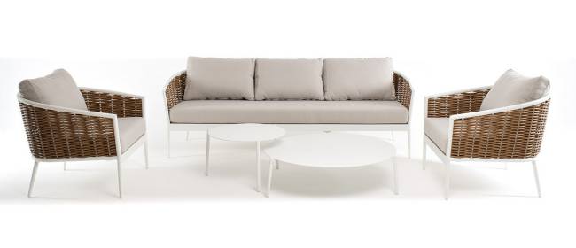 "Тоскана" лаунж-зона из искусственного ротанга, цвет соломенный "Тоскана" лаунж-зона из искусственного ротанга, цвет соломенный