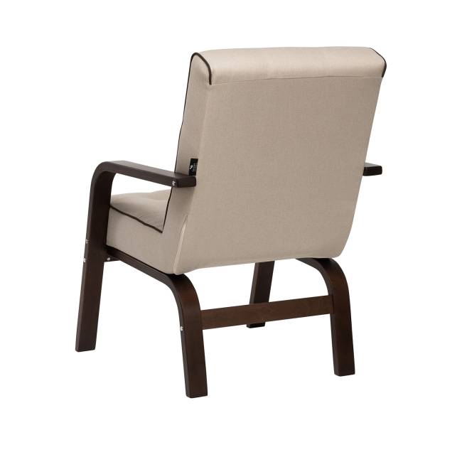 Кресло Leset Модена Орех текстура Malmo 05 (бежевый), кант Malmo 28 (коричневый)