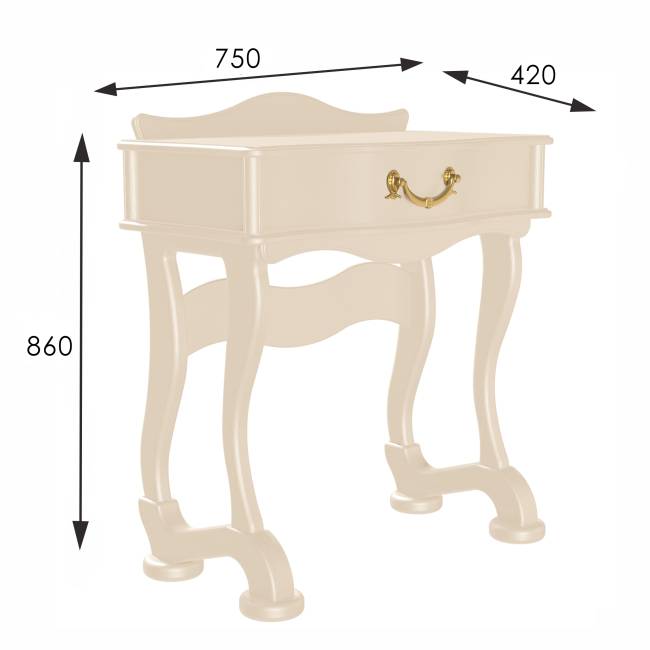 Стол туалетный Джульетта дуб шампань Л Стол туалетный Джульетта дуб шампань Л