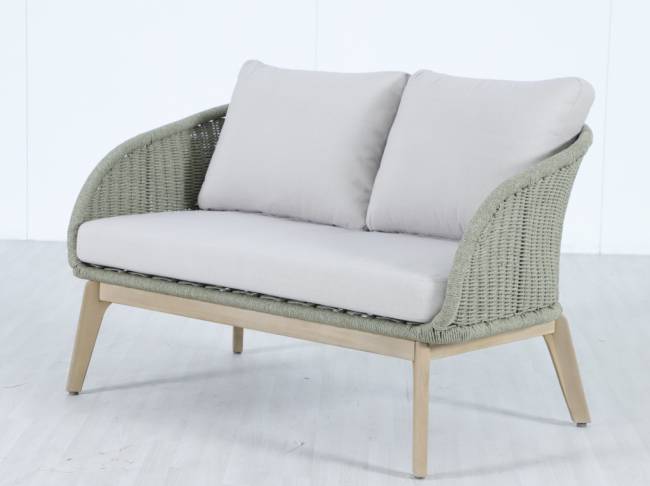 Диван деревянный двухместный Madrague светлый тик, бежевый 1270х803х774 мм