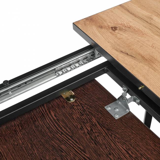 Стол Dublin раскладной 120-160х80х75 Дуб Вотан, чёрные ножки Стол Dublin раскладной 120-160х80х75 Дуб Вотан, чёрные ножки