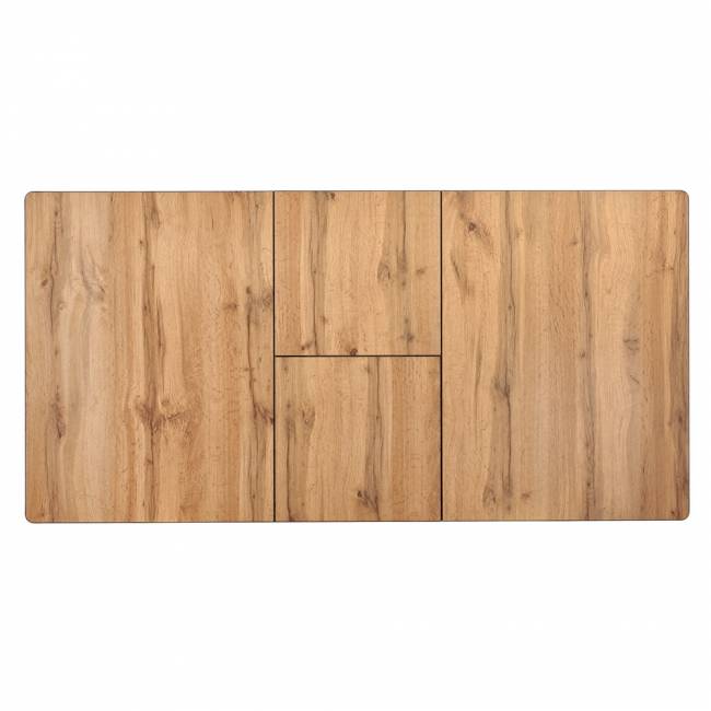 Стол Dublin раскладной 120-160х80х75 Дуб Вотан, чёрные ножки Стол Dublin раскладной 120-160х80х75 Дуб Вотан, чёрные ножки