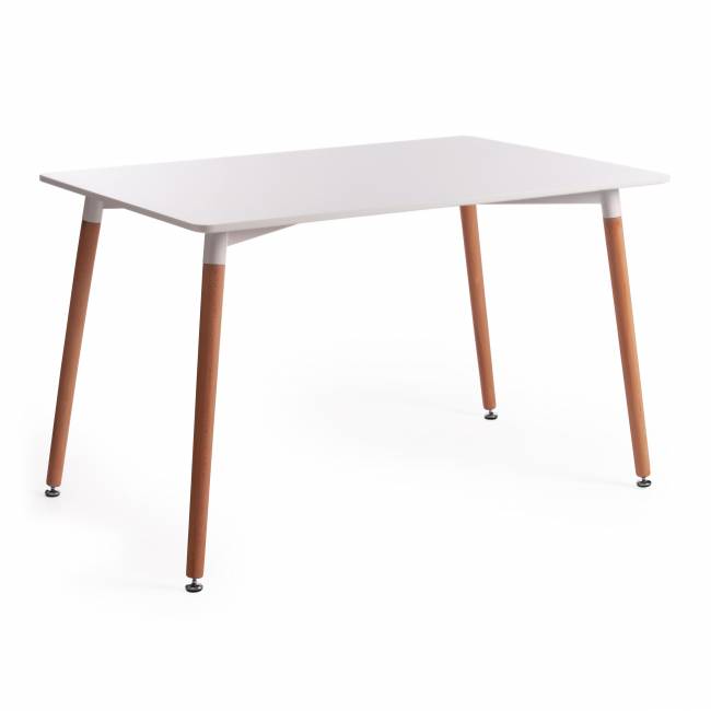 Стол JOHN (mod. T1001) МДФ/дерево, 120 х 80 х 75 см , White (Белый) / Natural (натуральный) White (Белый) / Natural (натуральный) МДФ/дерево