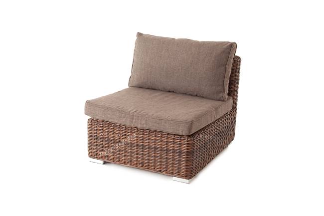 "Лунго" трансформирующийся диван из искусственного ротанга, цвет коричневый