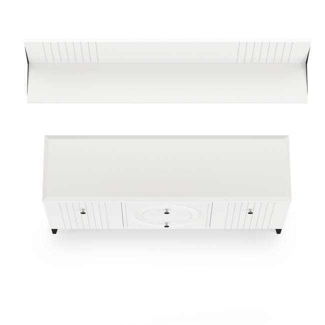 Тумба для ТВ с навесной полкой Валенсия цвет белый шагрень