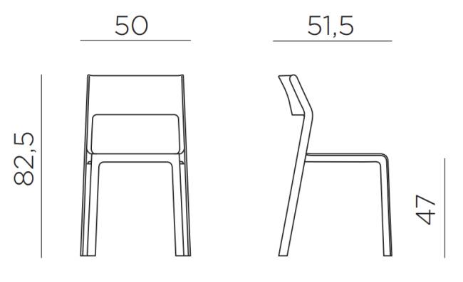 Стул пластиковый Trill Bistrot бирюзовый 500х515х825 мм Стул пластиковый Trill Bistrot бирюзовый 500х515х825 мм