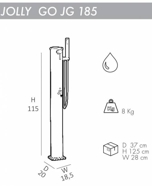 Душ уличный для ног Jolly Go JG 185 антрацит 200х185х1150 мм