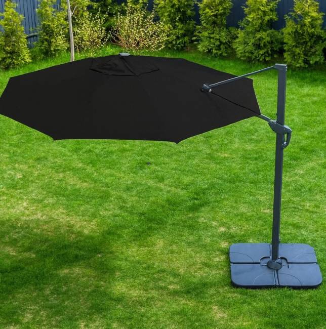 Зонт SKY BLACK круглый в комплекте с утяжелителями Зонт SKY BLACK круглый в комплекте с утяжелителями