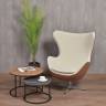Кресло EGG STYLE CHAIR коричневый, белый, экокожа Кресло EGG STYLE CHAIR коричневый, белый, экокожа