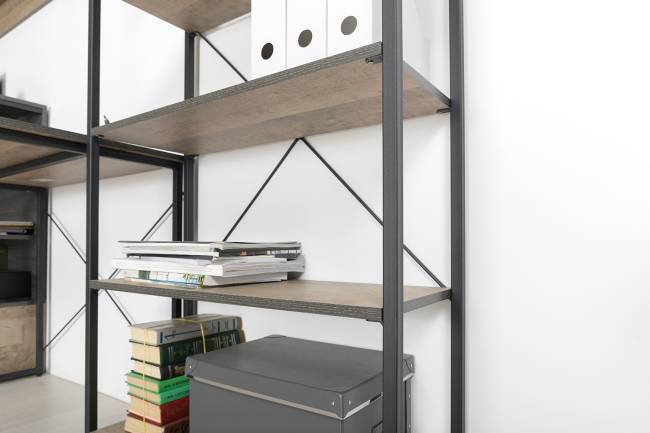 Открытый стеллаж с полками и стеллаж Трувор 13.151.02 цвет дуб гранж песочный/интра Открытый стеллаж с полками и стеллаж Трувор 13.151.02 цвет дуб гранж песочный/интра