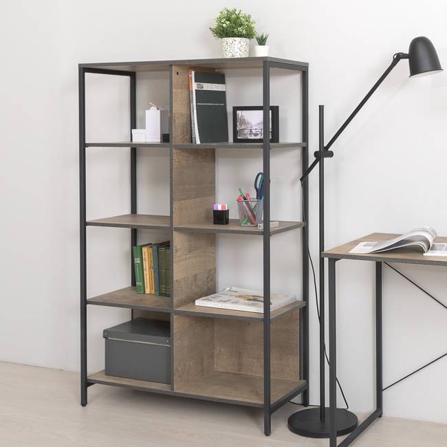 Открытый стеллаж с полками и стеллаж Трувор 13.151.02 цвет дуб гранж песочный/интра Открытый стеллаж с полками и стеллаж Трувор 13.151.02 цвет дуб гранж песочный/интра