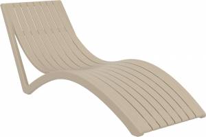 Шезлонг-лежак пластиковый Slim бежевый 1800х720х700 мм Шезлонг-лежак пластиковый Slim бежевый 1800х720х700 мм