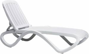 Шезлонг-лежак пластиковый Tropico белый 1700-1945х690х910 мм Шезлонг-лежак пластиковый Tropico белый 1700-1945х690х910 мм