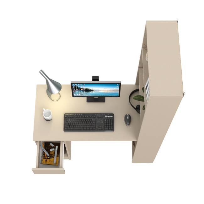 Компьютерный стол со шкафом комбинированным Лайт 10.01 цвет сатин